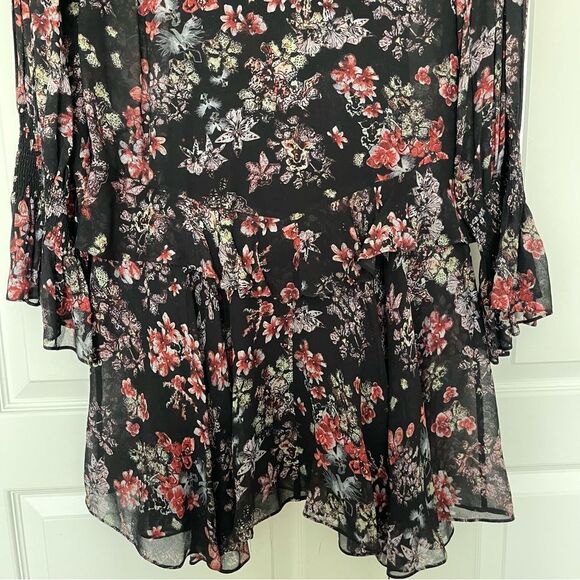 IRO Averen Black Ruffle Chiffon Dress Size 36 - Picture 8 of 15